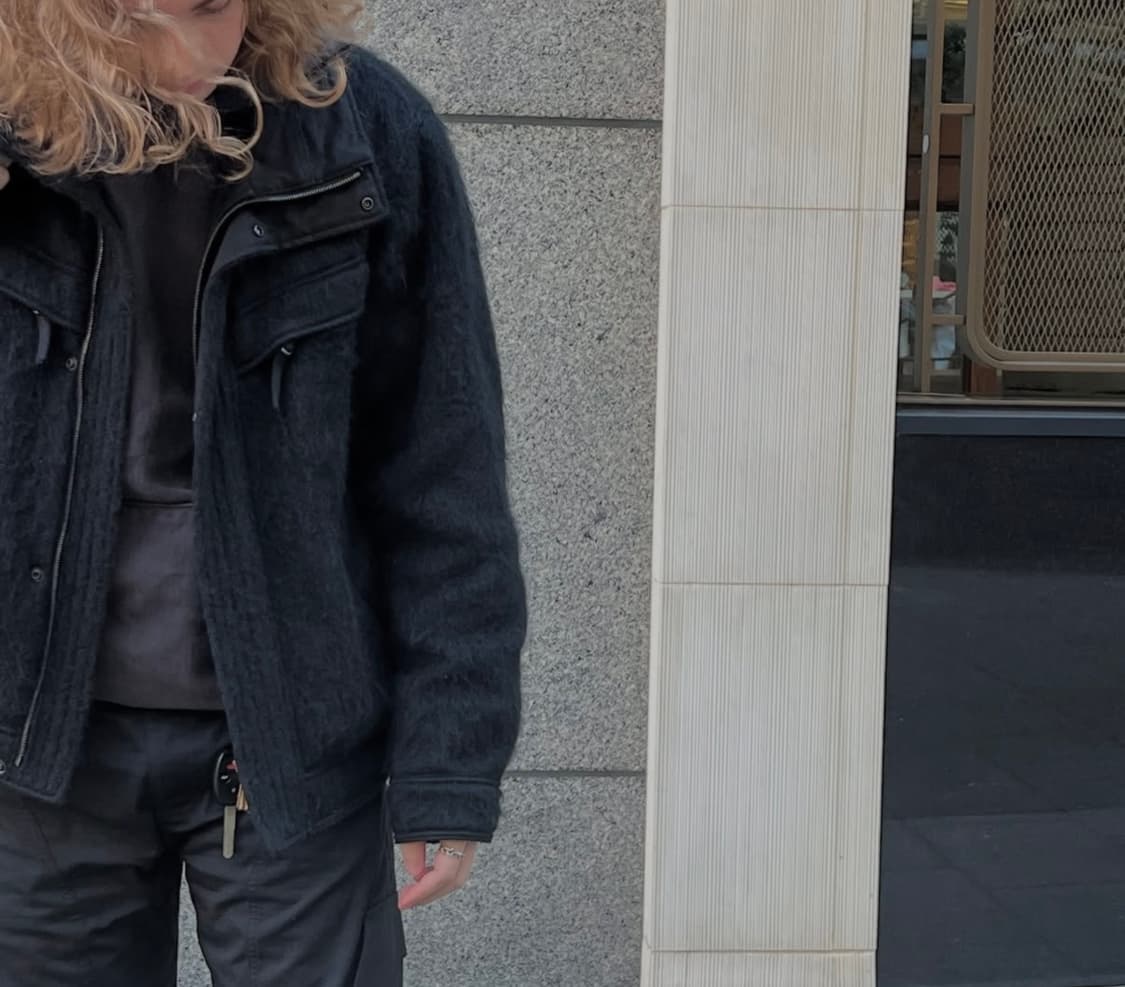 Blackmerle 블랙멀 사선 집 모헤어 자켓 상품이미지5