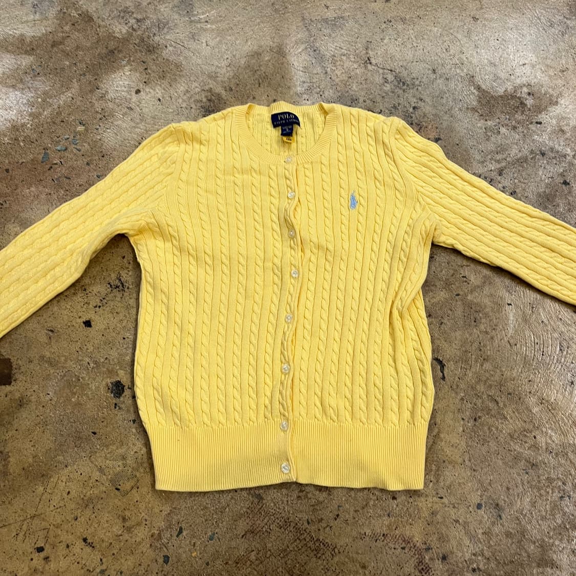폴로 랄프로렌  옐로우 꽈배기 니트 가디건 상품이미지3