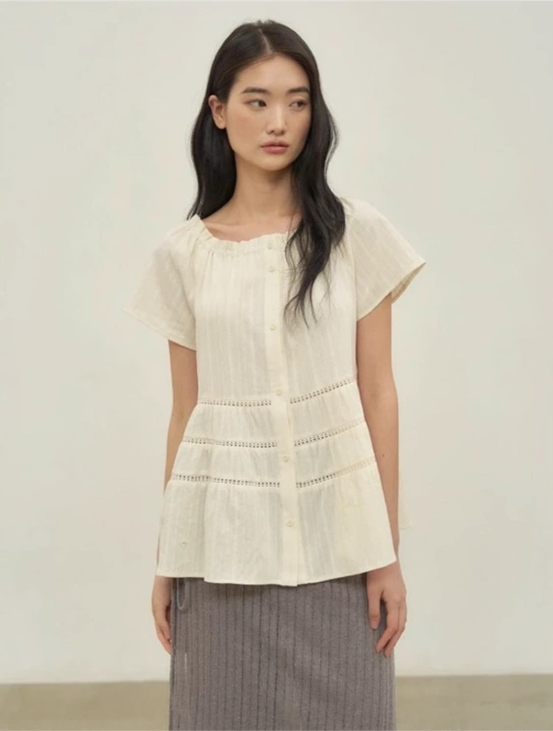 아우로 lace flare blouse  상품이미지1