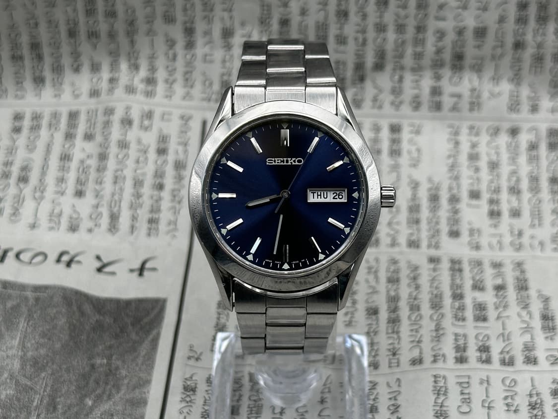 [빈티지] 세이코 쿼츠 7N43-9080 블루 네이비판 데이데이트 상품이미지2