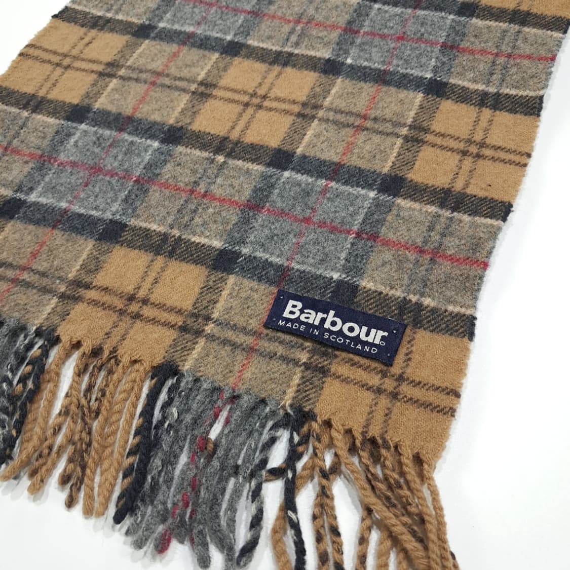 MX583 바버 90s 스코틀랜드판 울 하우스타탄 체크 머플러 목도리 상품이미지4