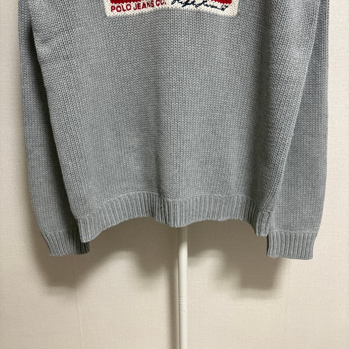 폴로 진스 성조기 코튼 니트 / 그레이, M 상품이미지3