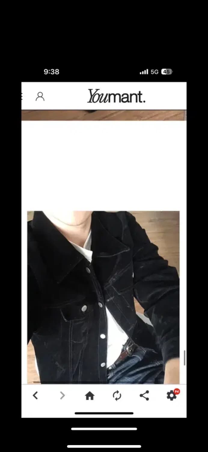 택포 정가9 유먼트 구디션 벨벳 자켓 블랙 L (100) 상품이미지8