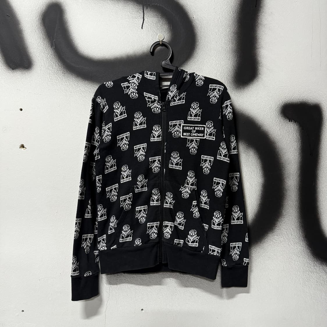 Rad custom 리미티드 에디션 키치 펑크 백 프린팅 집업 후디 상품이미지2