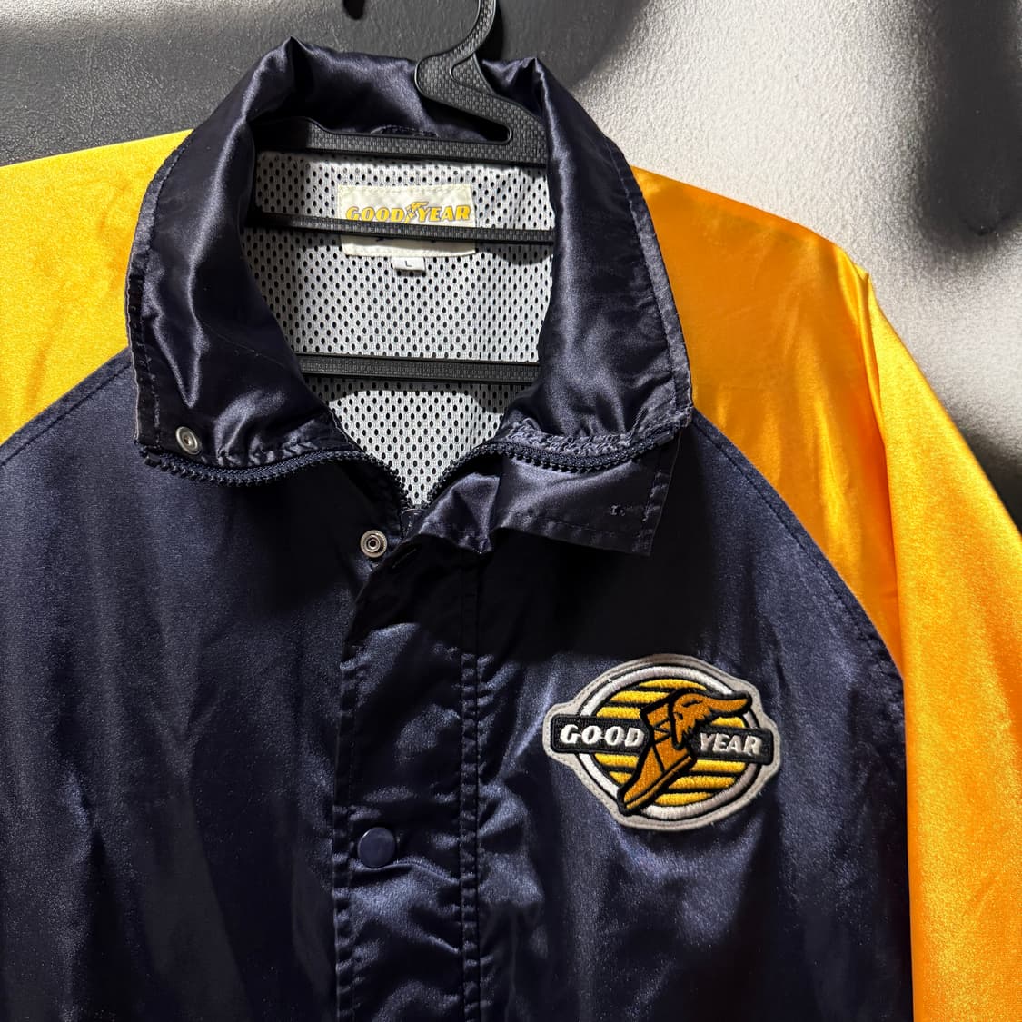 VTG 빈티지 올드스쿨 빅 프린팅 레이싱 사틴 바시티 자켓 상품이미지3