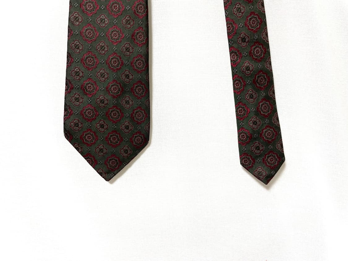 크리스찬 디올 Dior 명품 빈티지 플라워 실크 넥타이 _ 그린/레드 상품이미지2