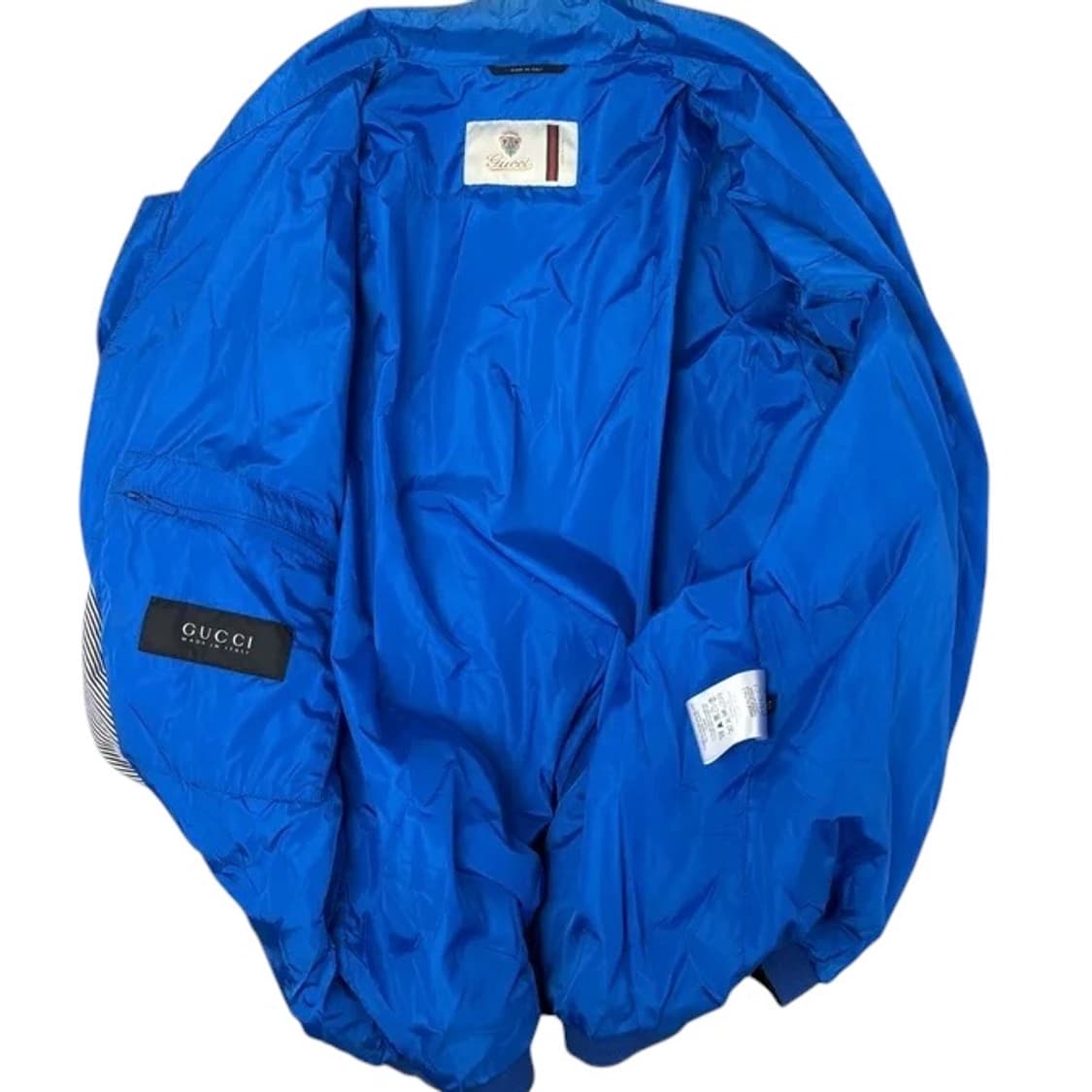 2000s Gucci 블루 스트라이프 라이트 자켓 (M) 상품이미지4