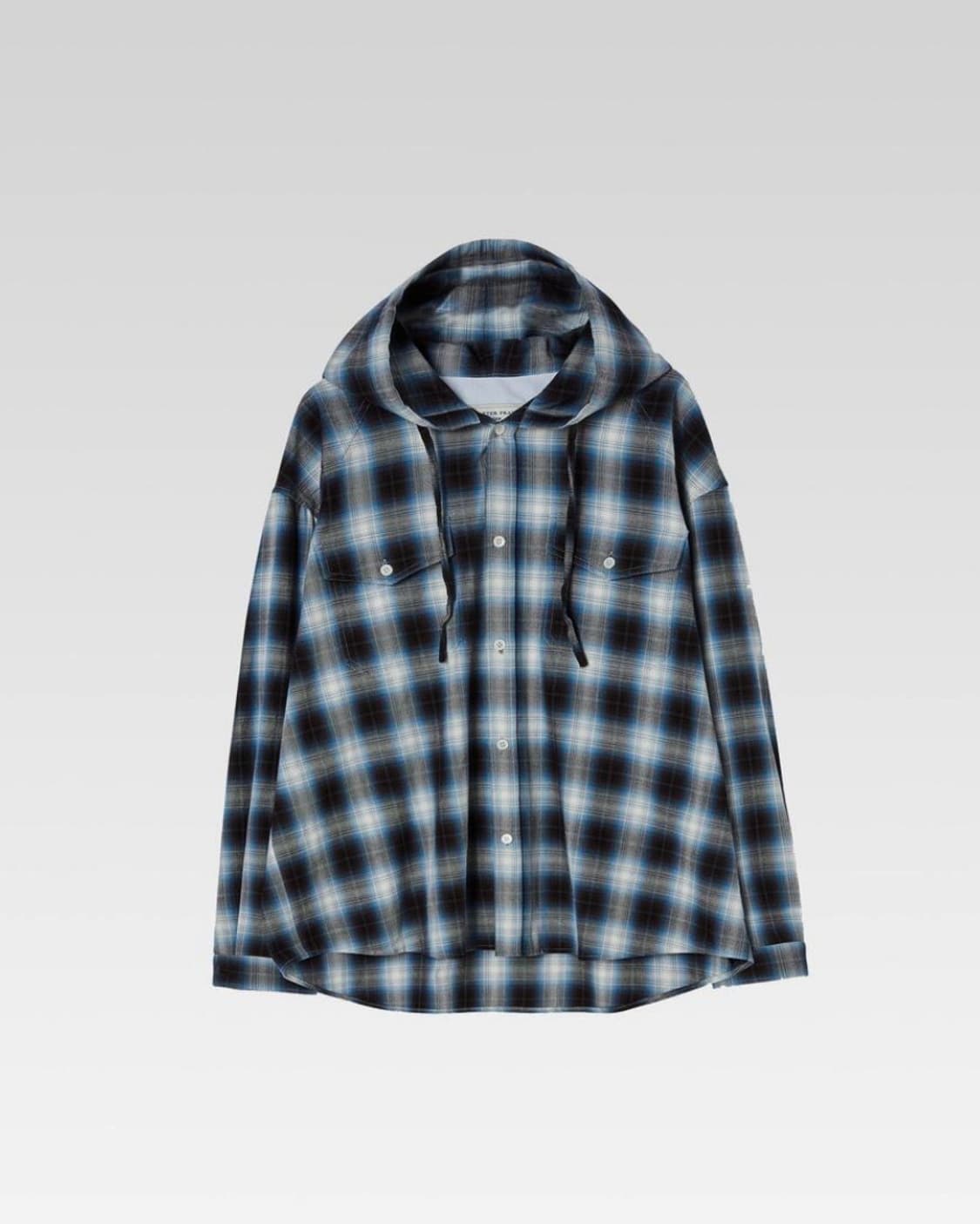 애프터프레이 웨스턴 체크 후디 셔츠 / 블루, L 상품이미지1