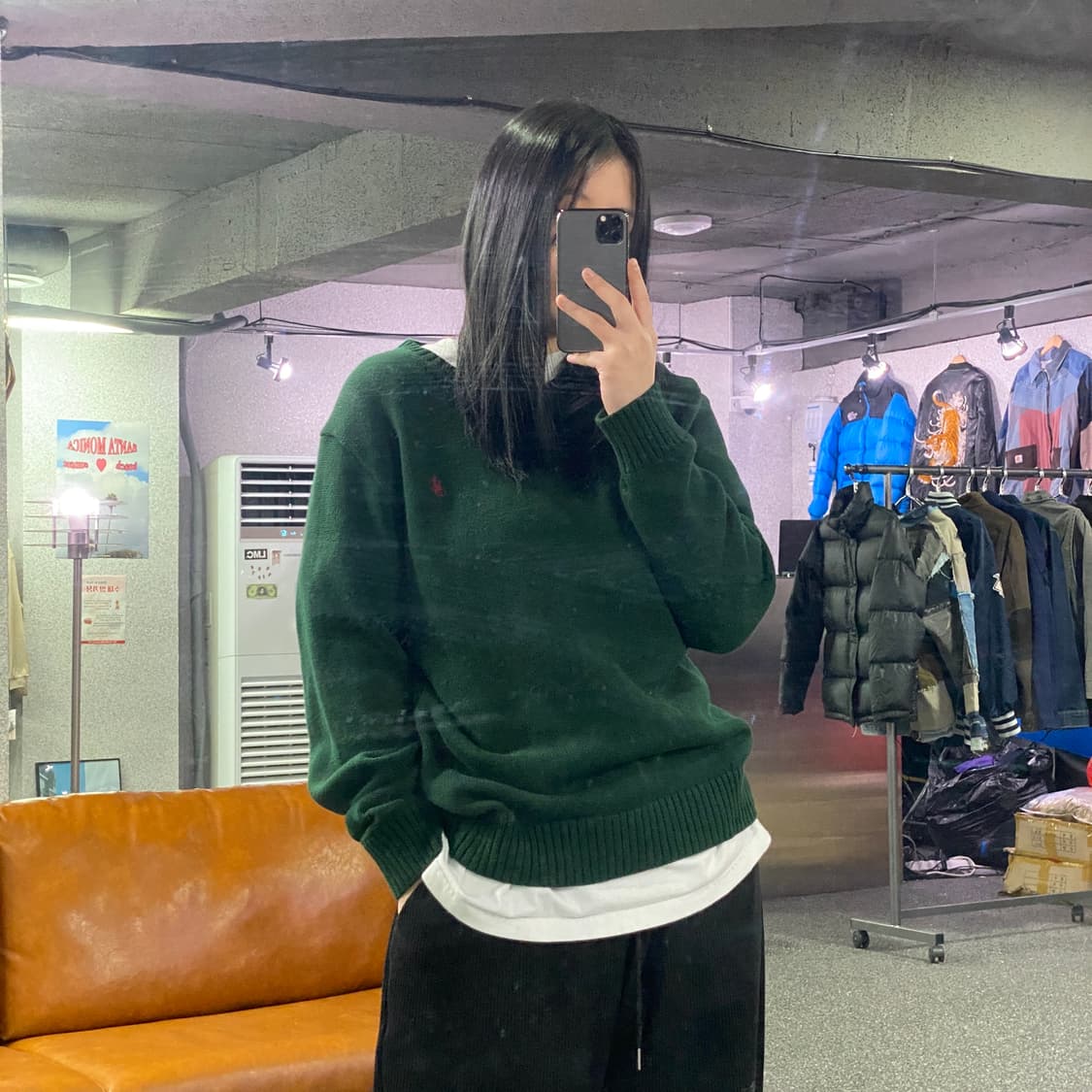 폴로 랄프로렌 레드포니 그린 크루넥 스웨터 니트 B3901 상품이미지1