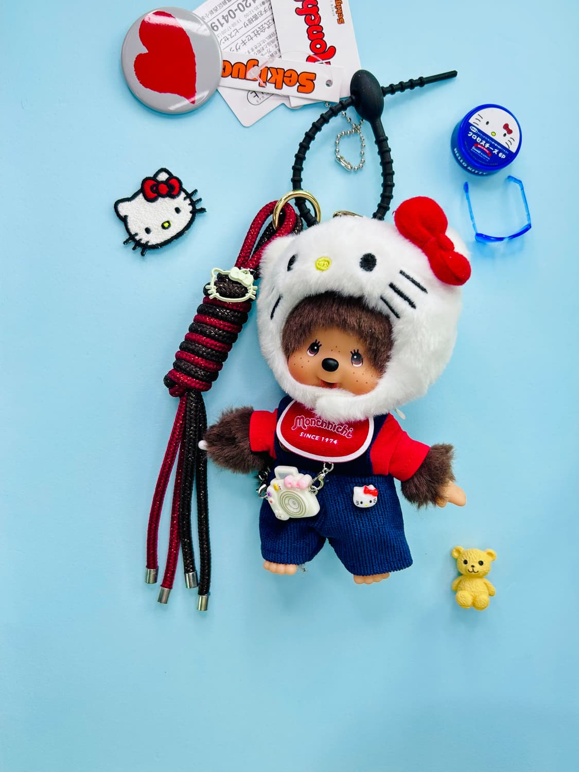 (86)😸정품몬치치 커스텀키링♥️키티무드 멜빵바지 상품이미지1