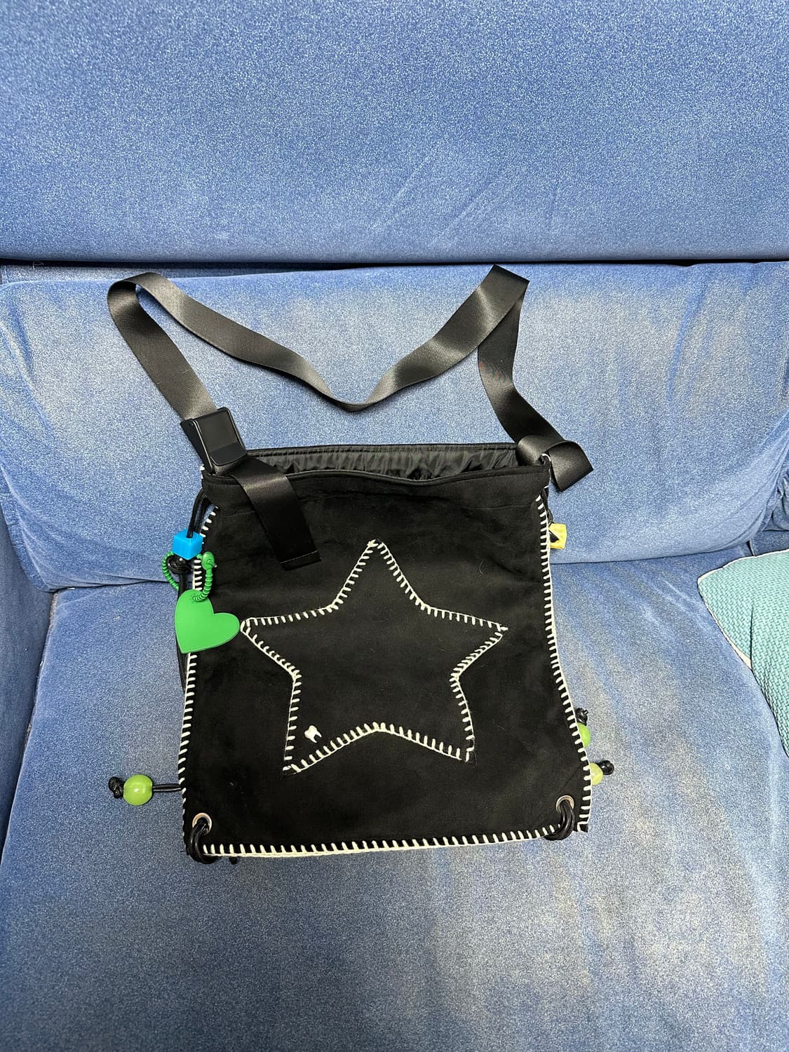 스티치 스웨이드 대왕 별 크로스백 JPN 하구미 스즈코 하라주쿠 상품이미지1