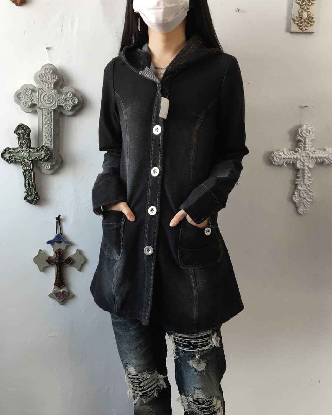 Stitch point hood coat 상품이미지7