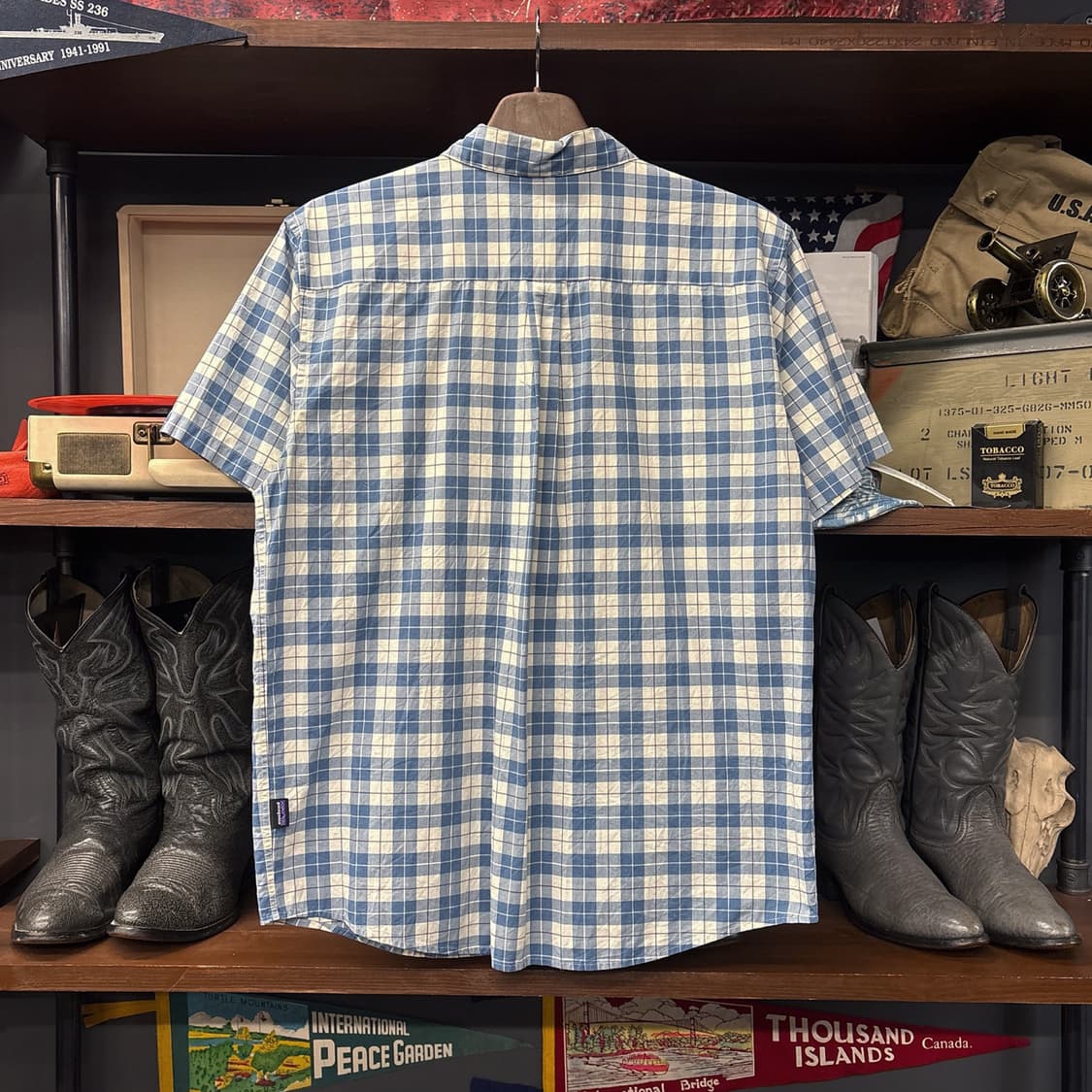 파타고니아 오가닉코튼 미니멀 플래드 타탄체크 반팔 셔츠 N1061 상품이미지2