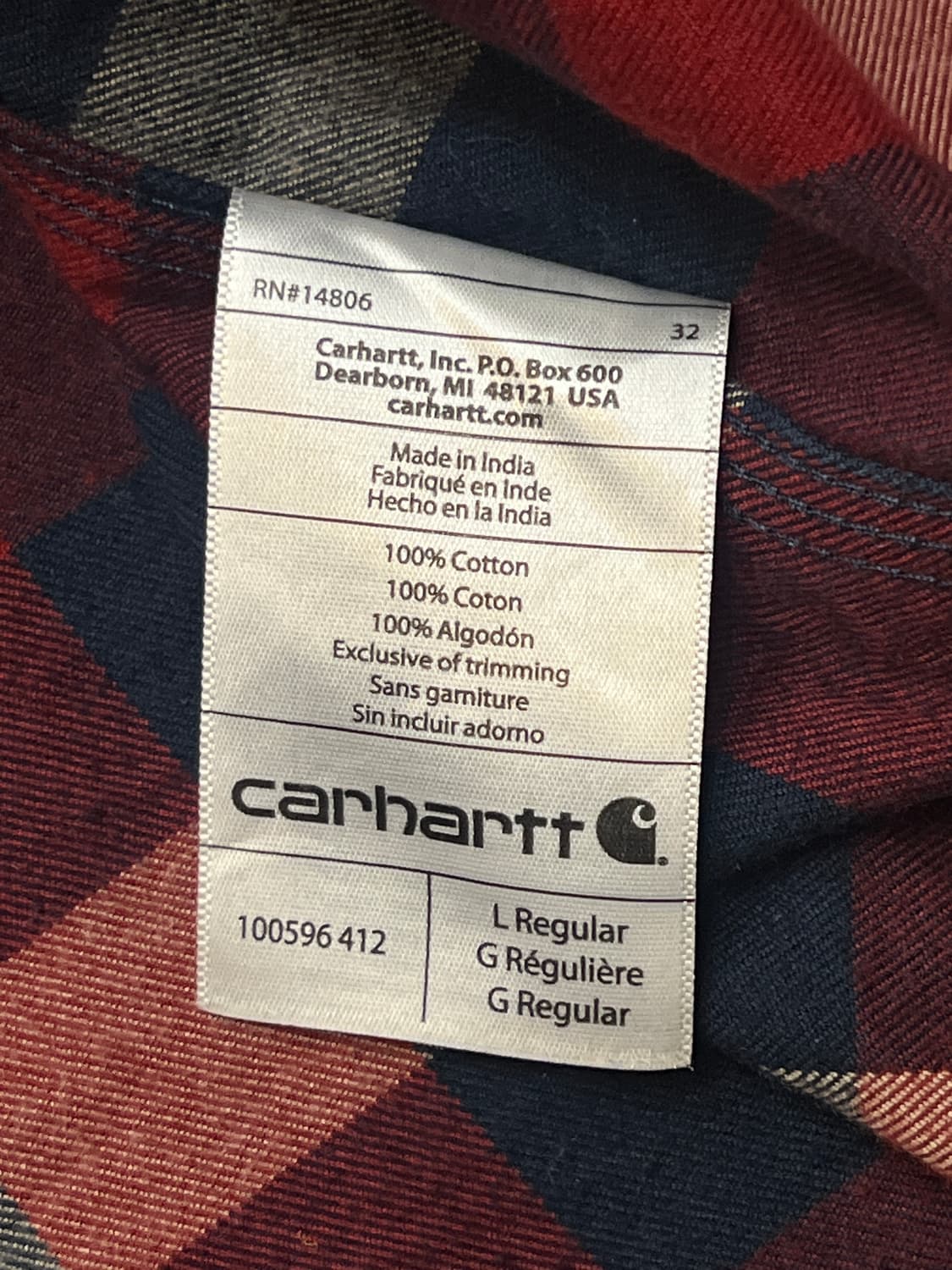 칼하트 루즈핏 헤비웨이트 코튼 플란넬 셔츠 상품이미지5