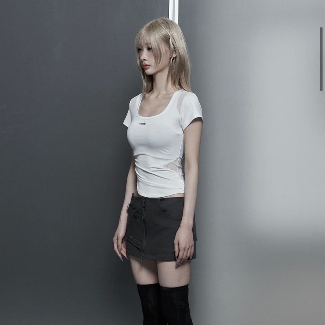 에트오소메 Modern Square Shirring Tee 상품이미지2
