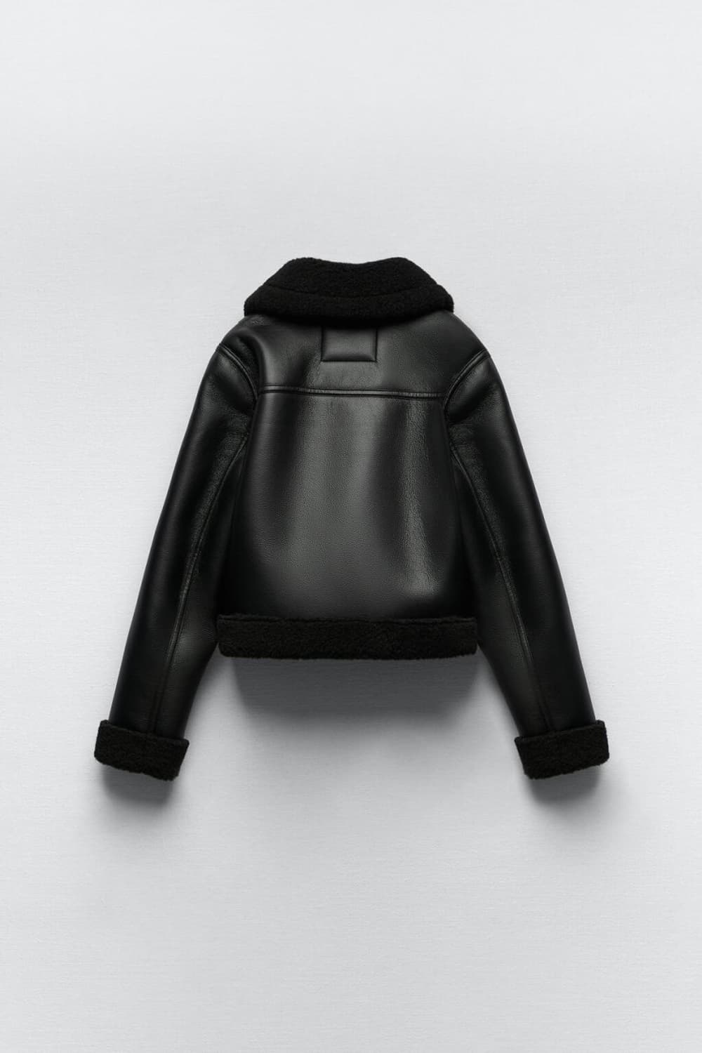 자라 블랙 레더 라이더 무스탕 상품이미지8