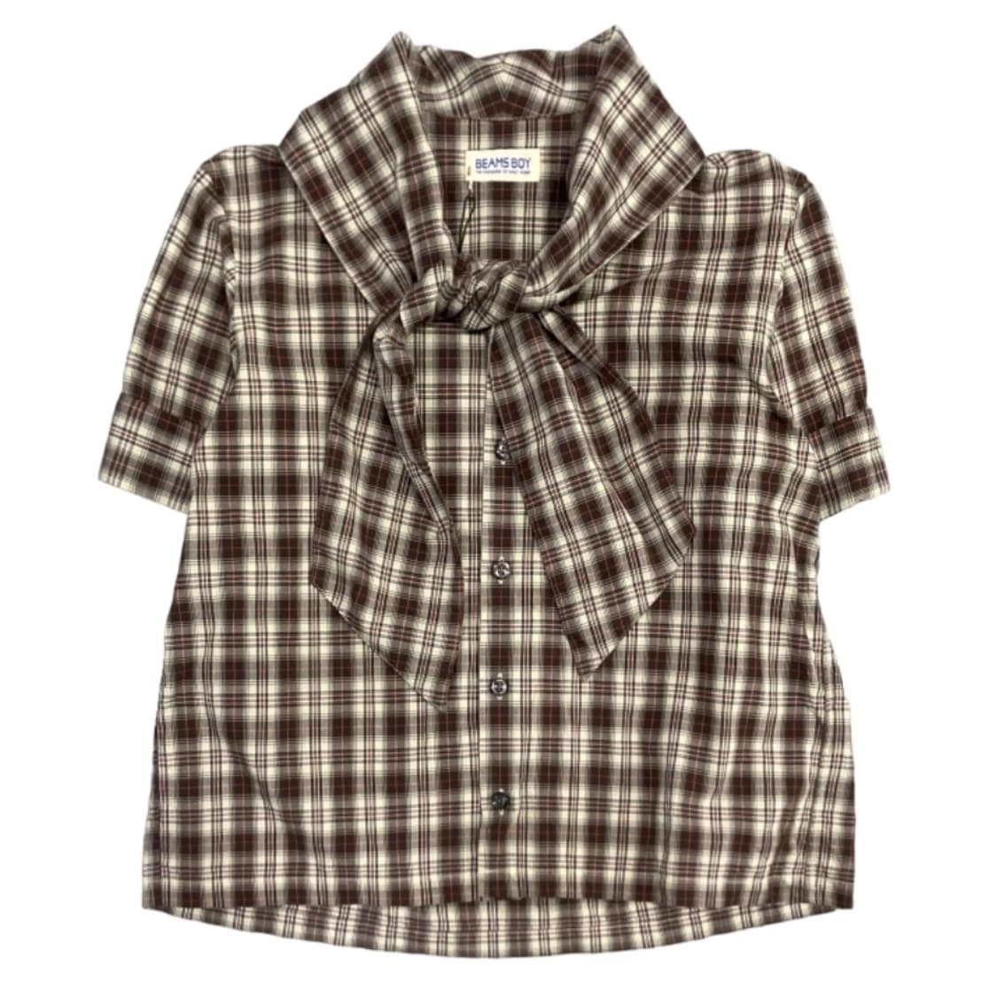 BEAMS BOY ascot collar short sleeve shir 상품이미지1