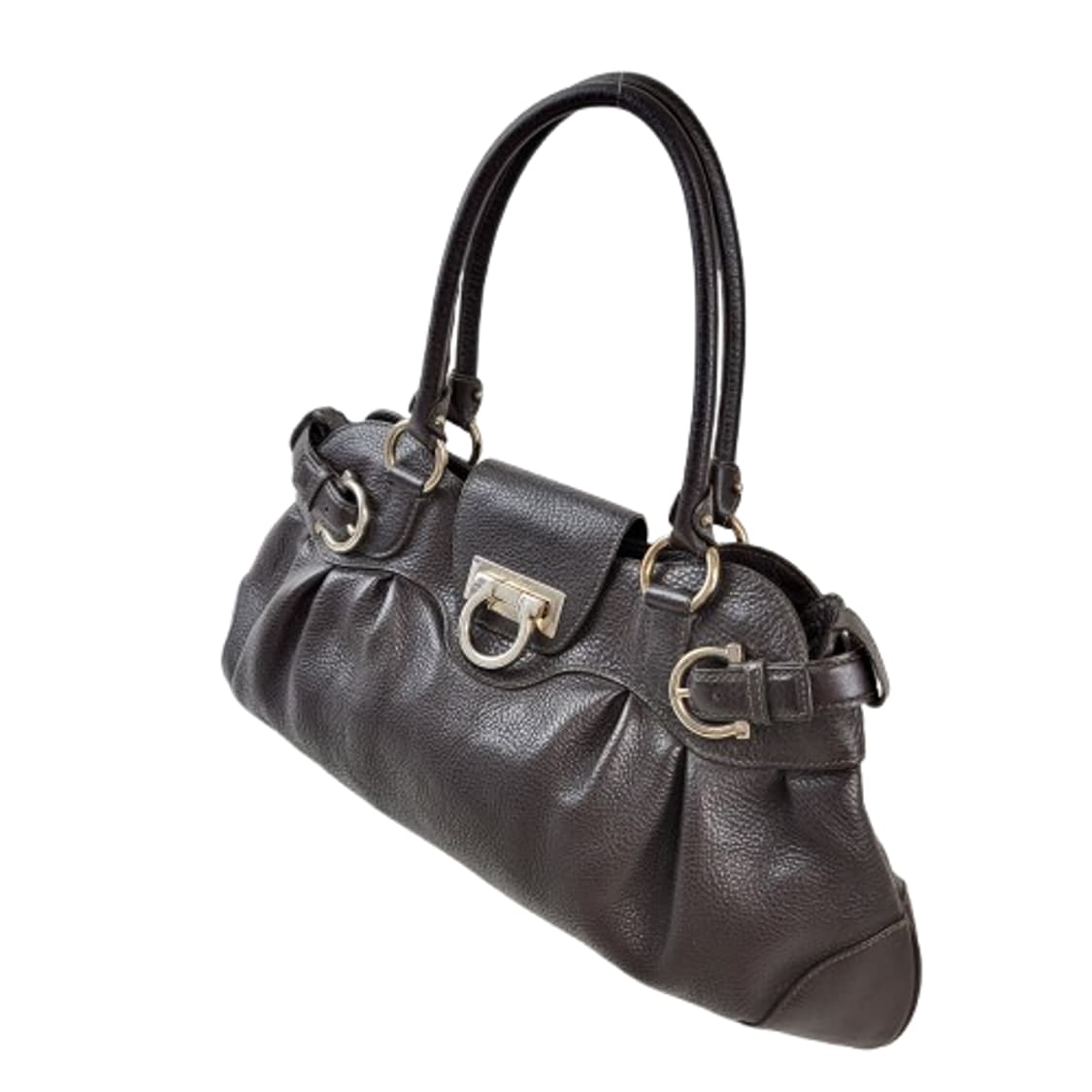 정품 페라가모 간치니 가죽 셔링 숄더백  상품이미지4