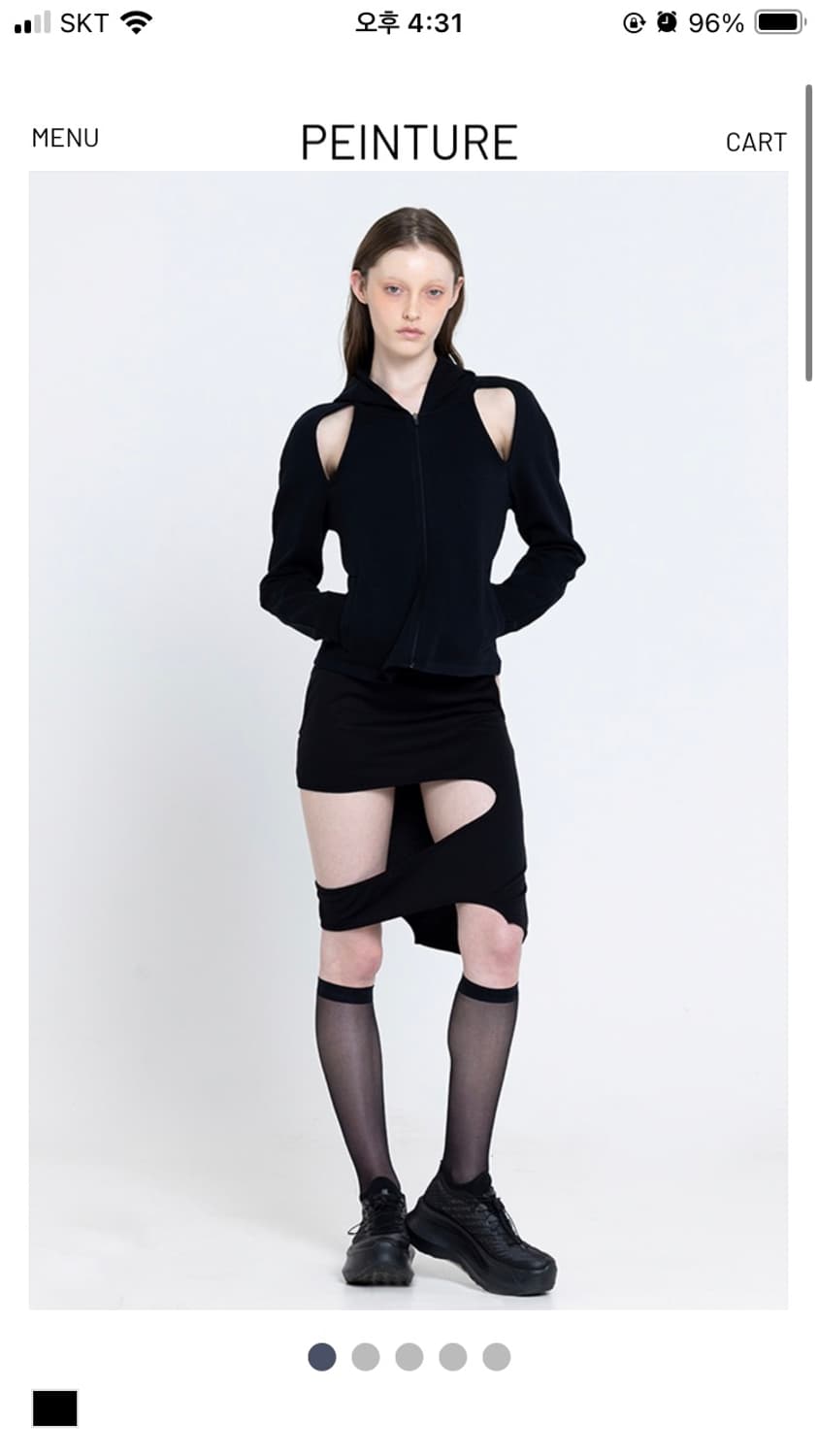[PEINTURE] Cut Out Miniskirt, Black 상품이미지4