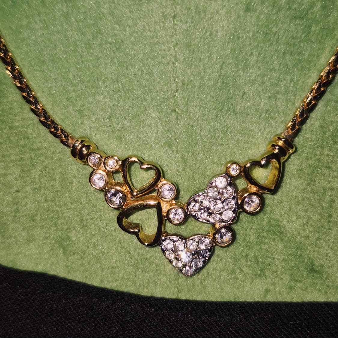 90s 프랑스 꾸레쥬 하트 물방울 크리스탈 초커 상품이미지7