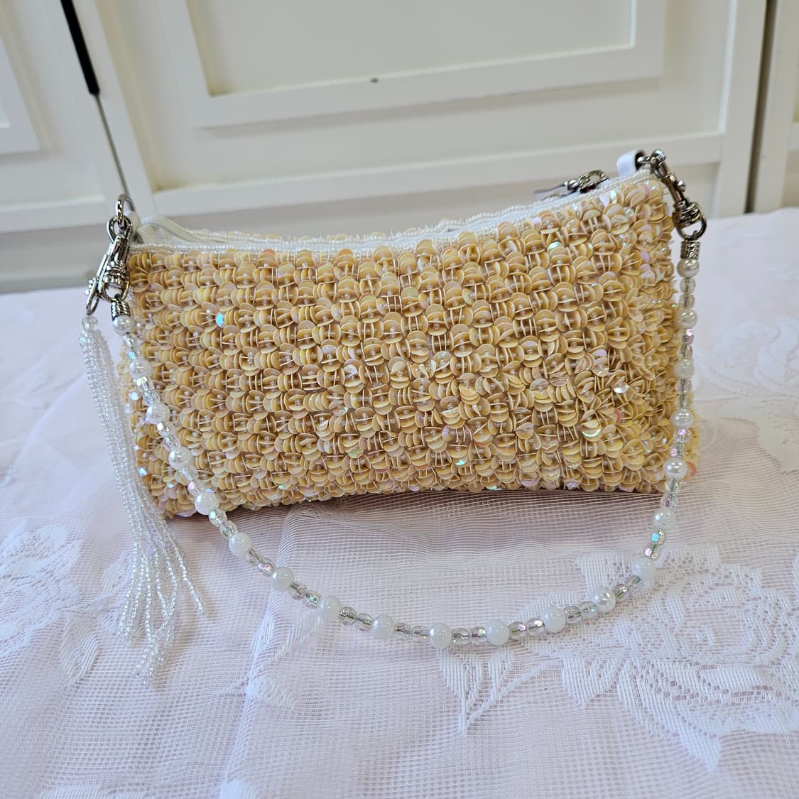 비즈 미니 도트백 / 파우치형 핸드백 상품이미지1