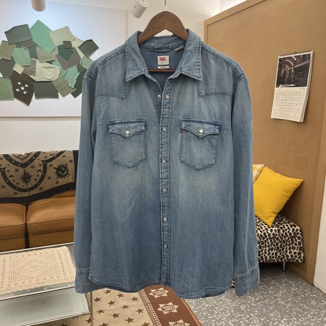 리바이스 빈티지 컨트리 웨스턴 데님 버튼 셔츠 L C10101 상품이미지3