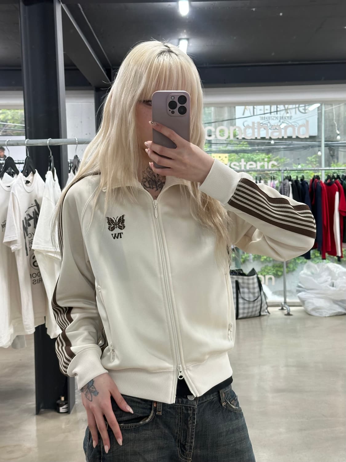 니들스 X TW 트랙 자켓 집업 베이지 브라운 상품이미지3