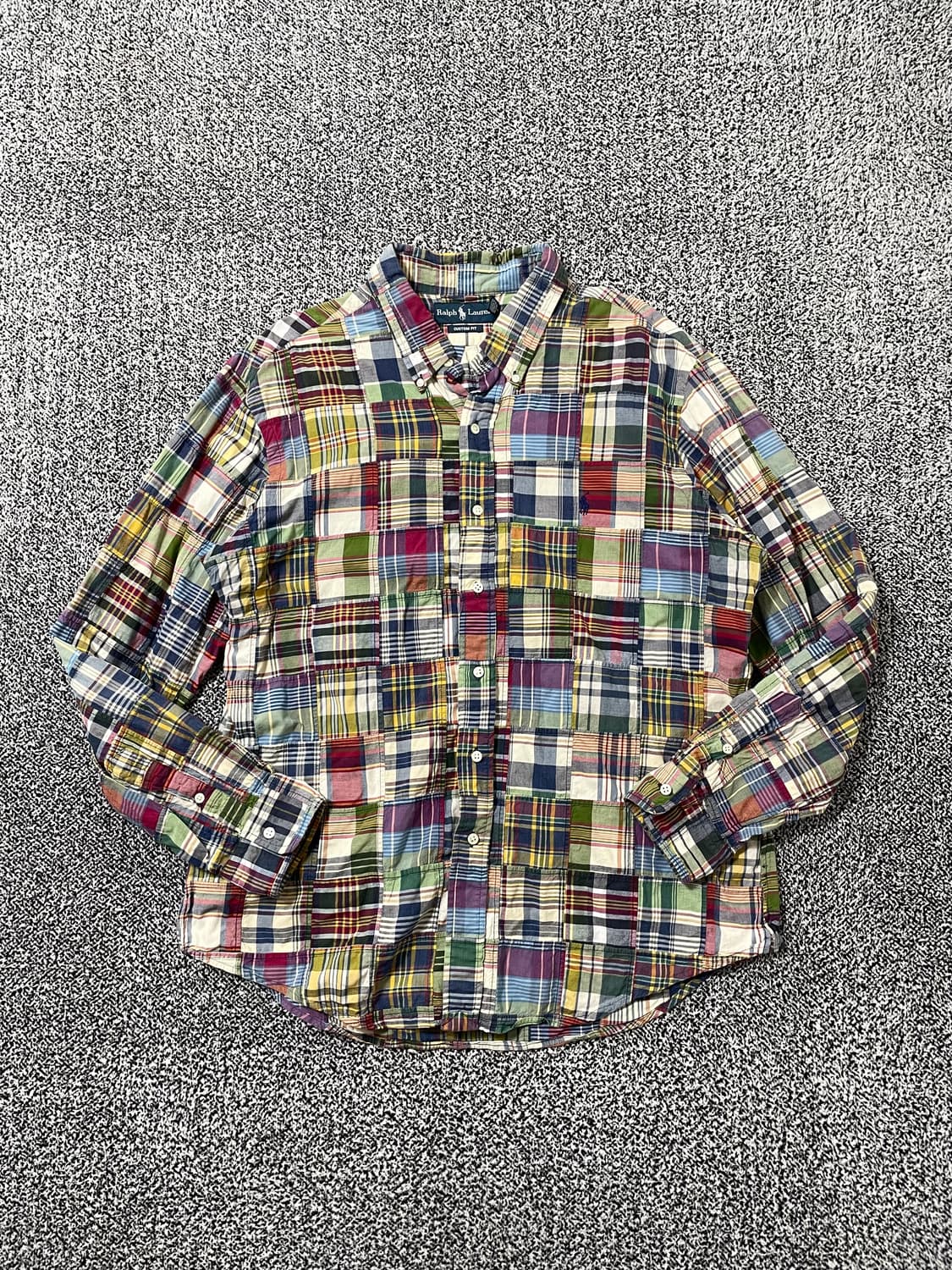 빈티지9. 폴로랄프로렌 커스텀핏 체크셔츠 패치워크 긴팔 셔츠 상품이미지1
