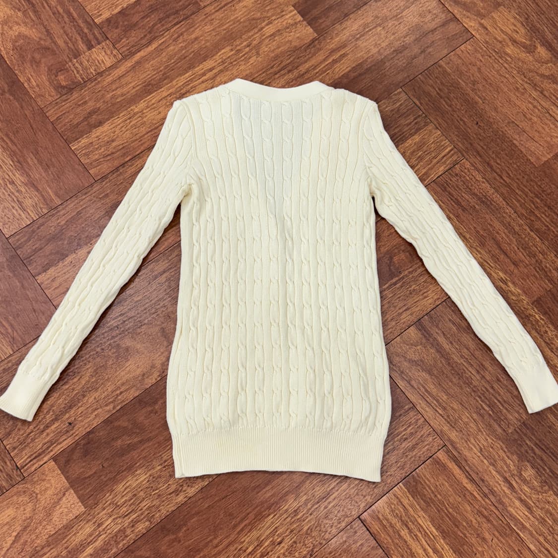 여성용 M 폴로 랄프로렌 아이보리 케이블 롱 니트 가디건 상품이미지4