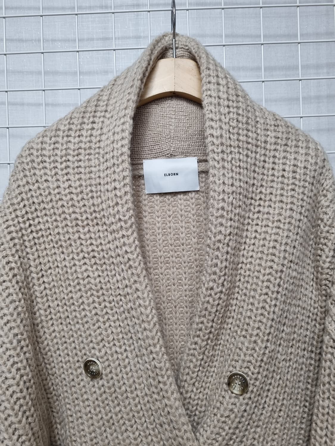 (택포) ELBORN 엘보른 숄카라 니트가디건 free 상품이미지4