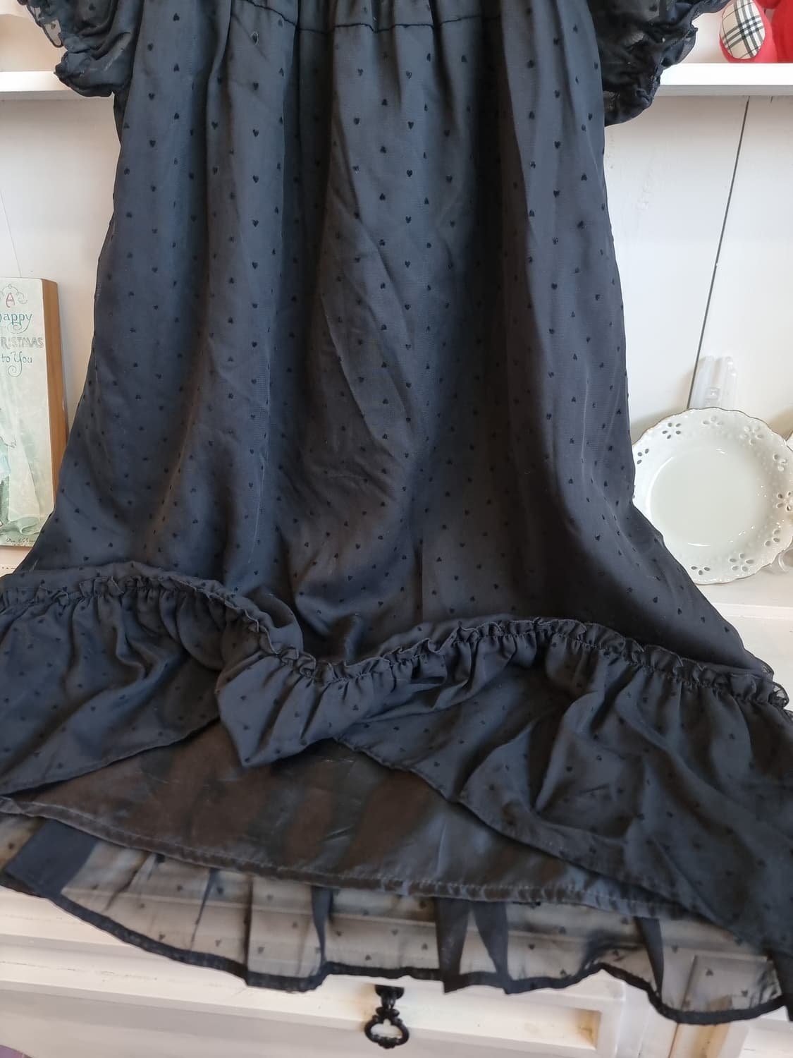 블랙 도트 쉬폰 원피스 상품이미지4