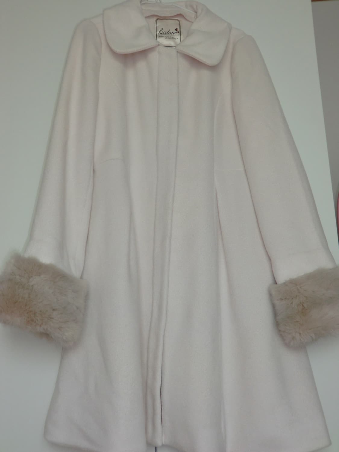 히메갸루 빈티지 코트 핑크 아이보리 딸기우유 퍼 상품이미지2