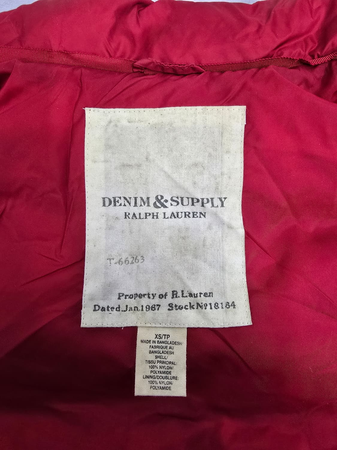 폴로랄프로렌 데님 앤서플라이 레드패딩 조끼xs 상품이미지7