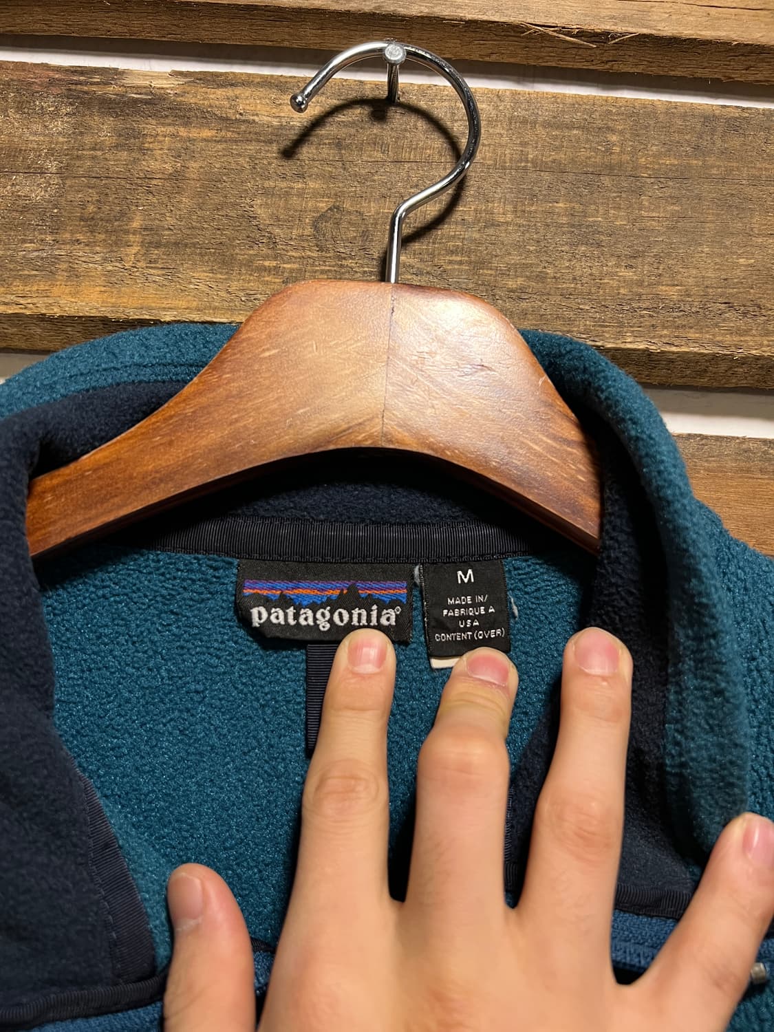 [M]90's 파타고니아 Made in USA 블루그린 플리스 자켓 상품이미지2
