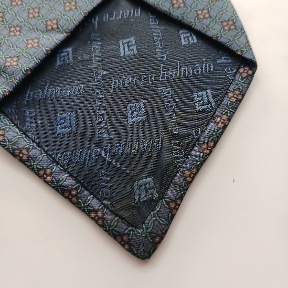피에르 발망 실크 블루 자카드 넥타이 9.2cm B등급 A18660 상품이미지7