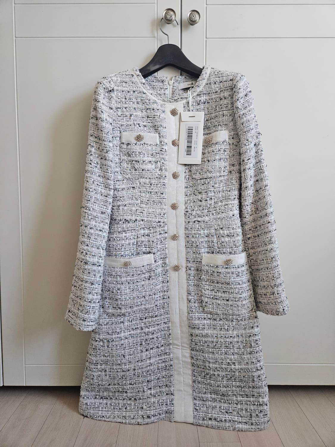 [새상품] SATIN 샤틴 트위드 원피스 상품이미지4