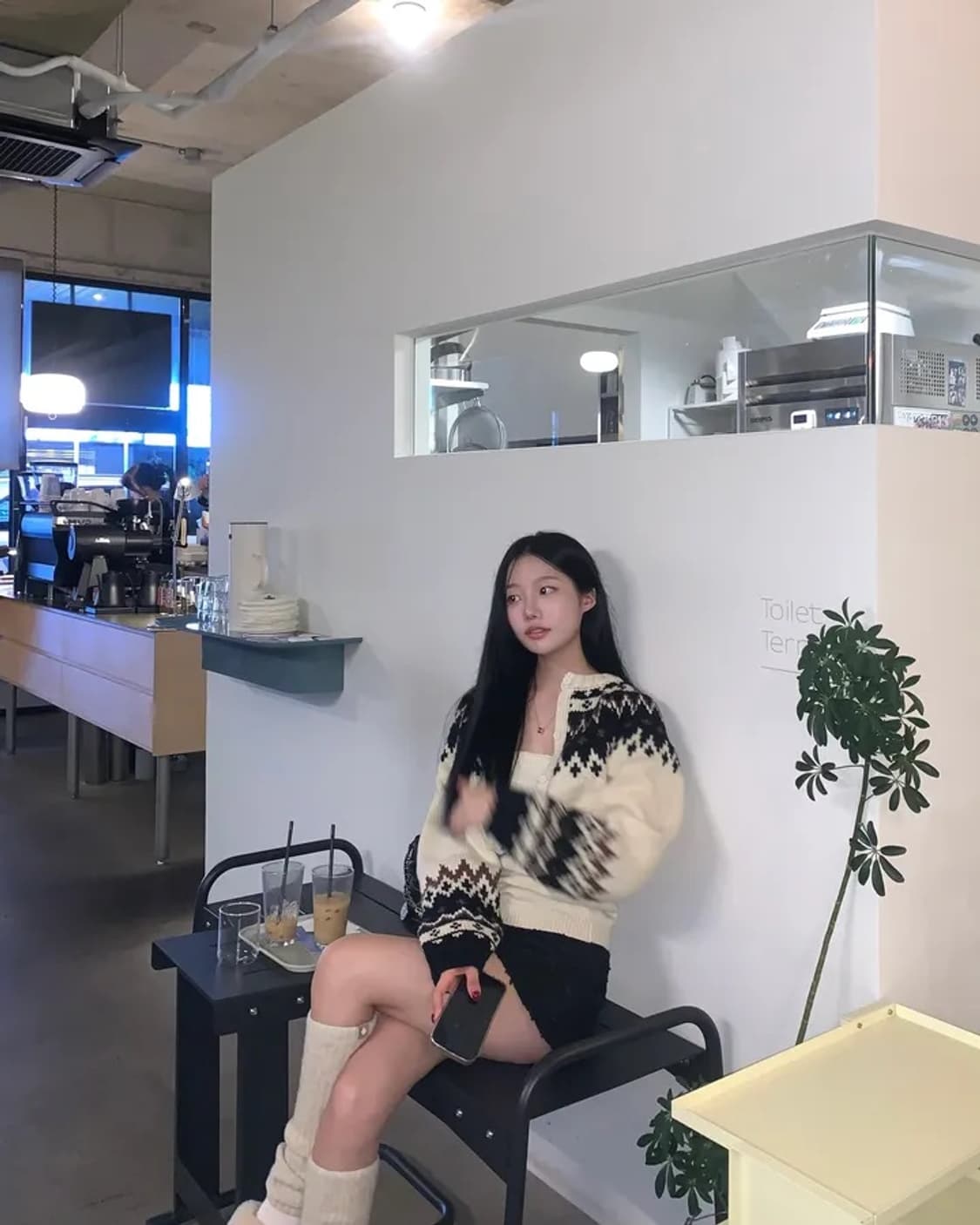 노르딕 눈꽃 니트 나시 가디건 세트 상품이미지3