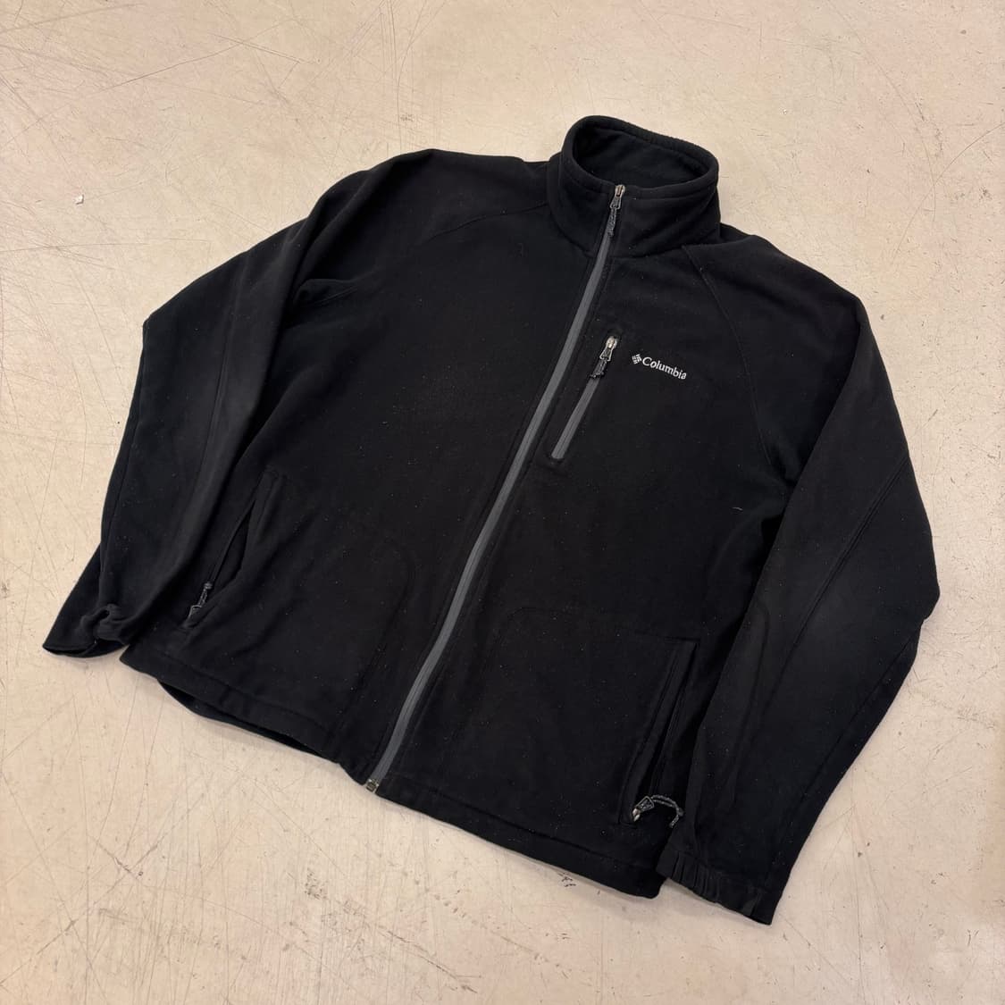 컬럼비아 블랙 스몰로고 플리스 집업 상품이미지1