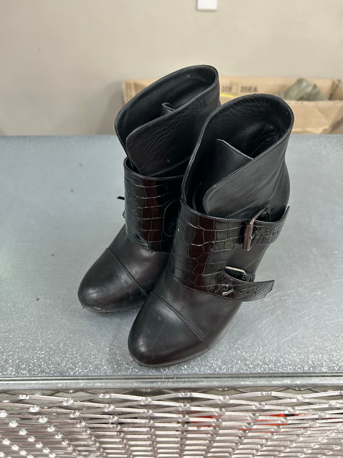 사카이 버클 레더 웨지부츠 블랙 36 상품이미지2