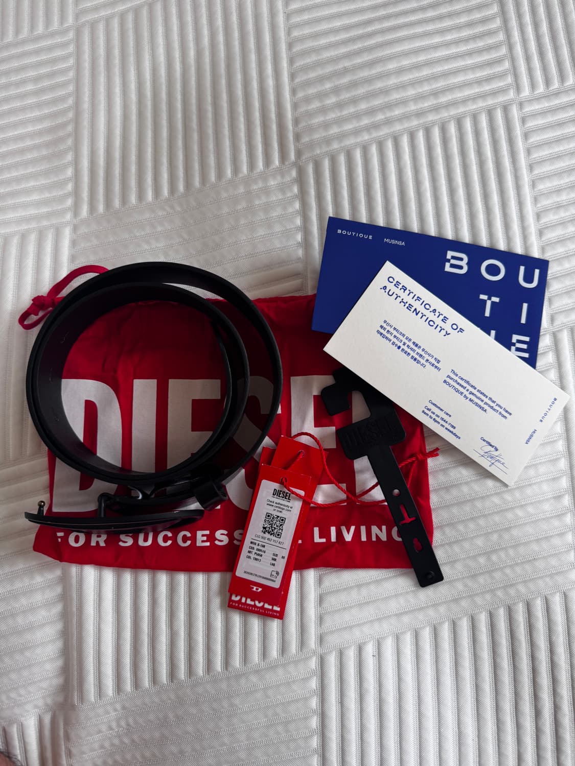 디젤 B-1DR 레더 벨트 토날 D 버클 블랙 (80) 상품이미지7