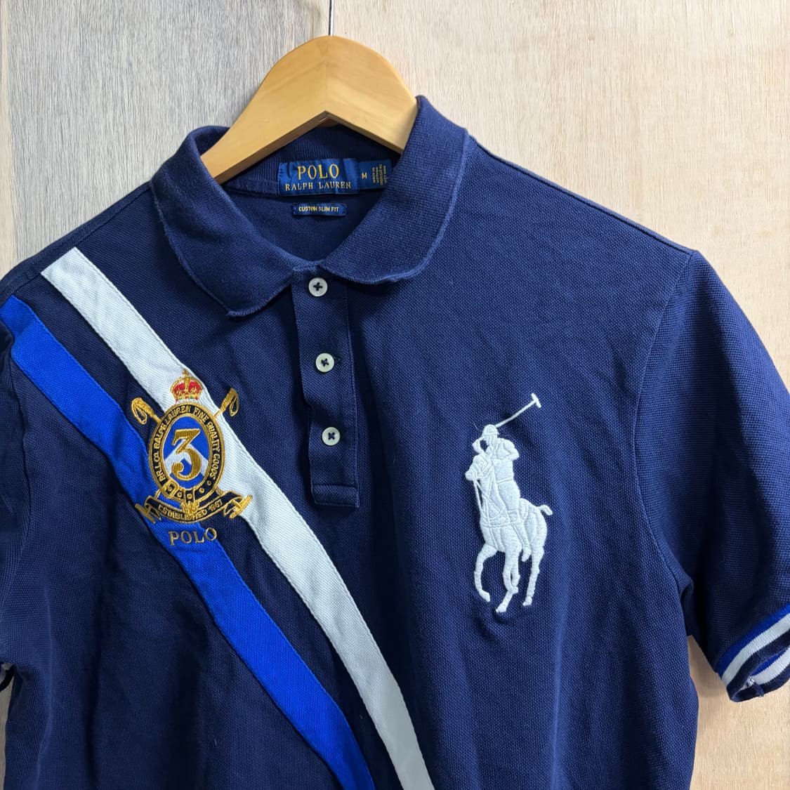 폴로 빅포니 치프키프 자수 네이비 반팔 카라 티셔츠 M  상품이미지7