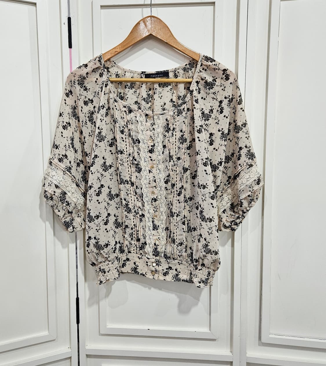 잔꽃무늬 레이스 블라우스 상품이미지1