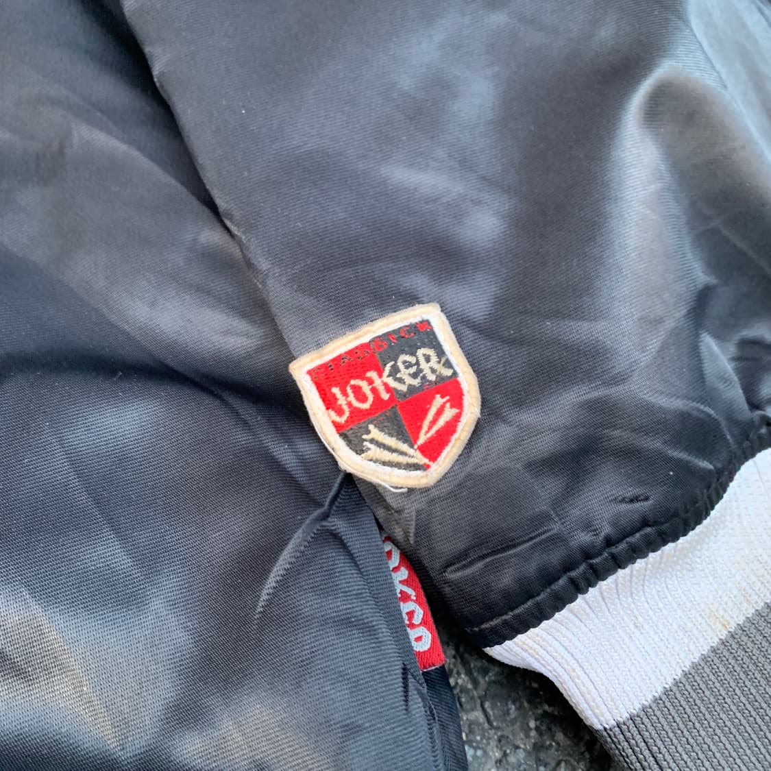 1990’s  올드스쿨 힙합 사틴 바시티 자켓 자수 스타디움 점퍼 XL 상품이미지3