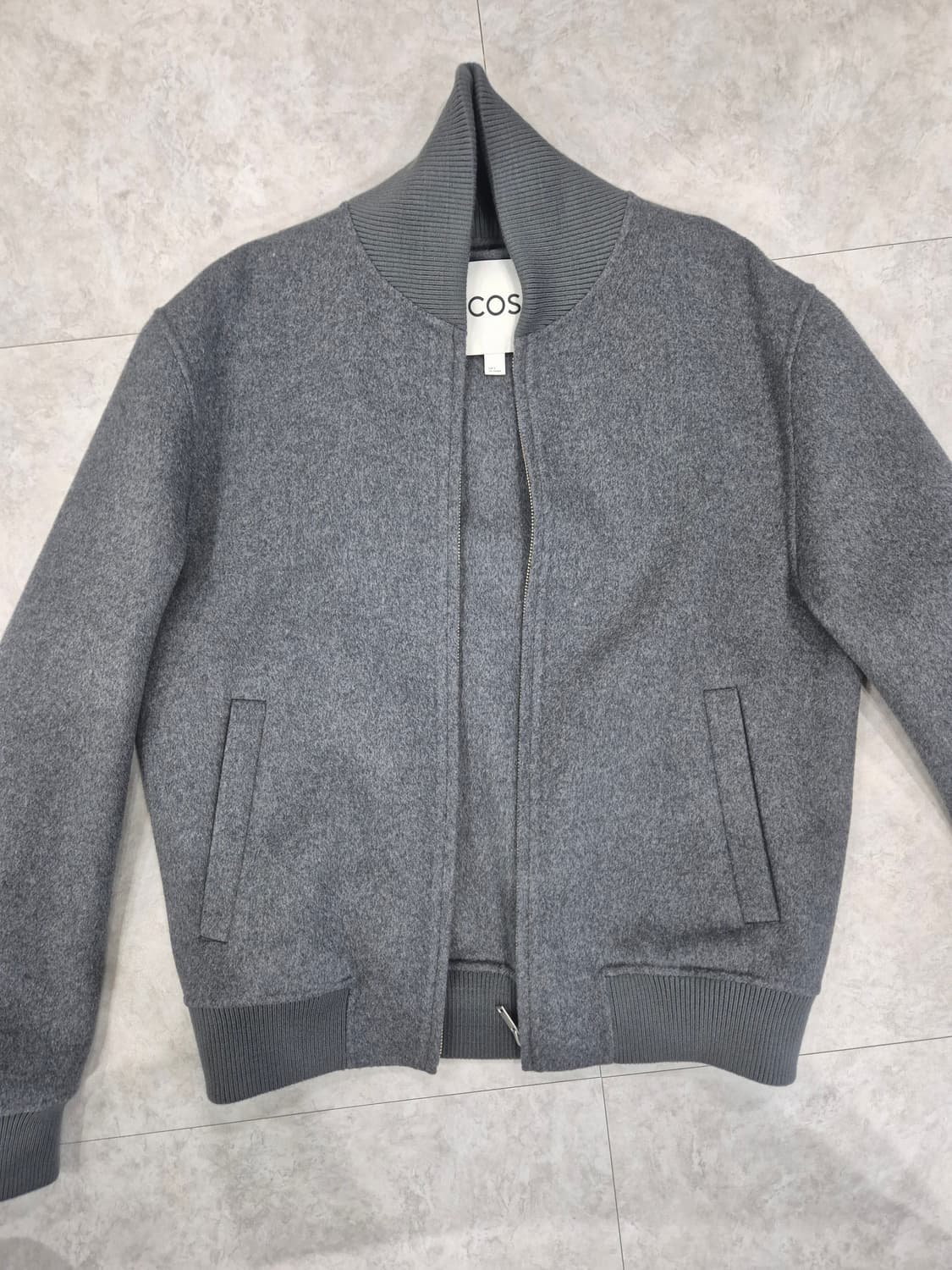 [S] COS 스플릿 울 보머 재킷 다크 그레 상품이미지2