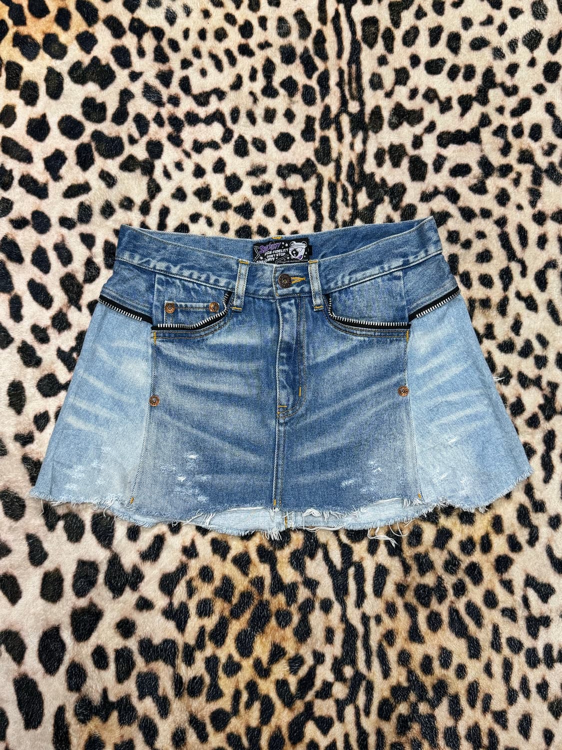 성조기 디스트로이드 데님스커트 상품이미지1