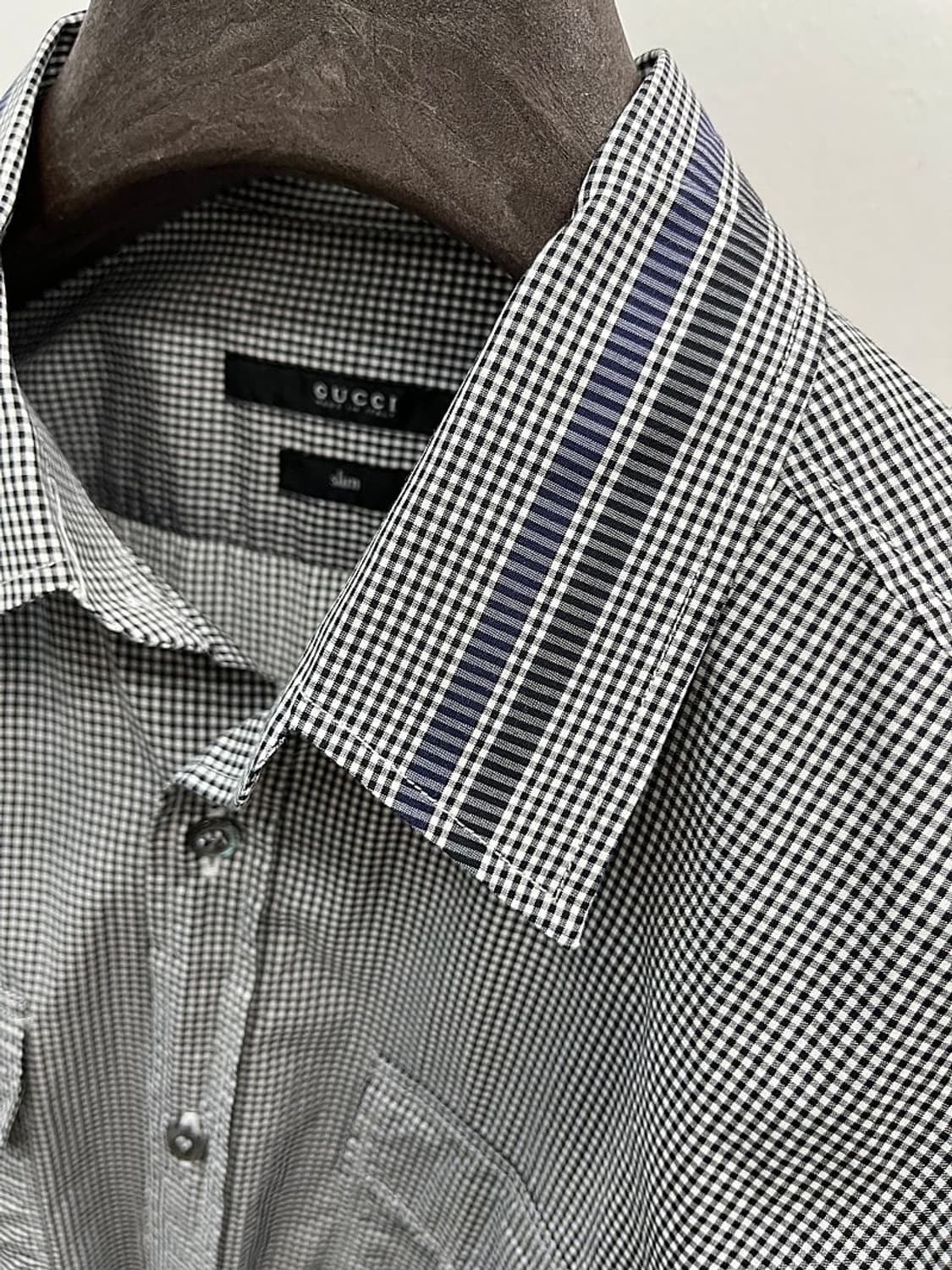 95-100) 구찌 투포켓 깅엄셔츠  상품이미지7