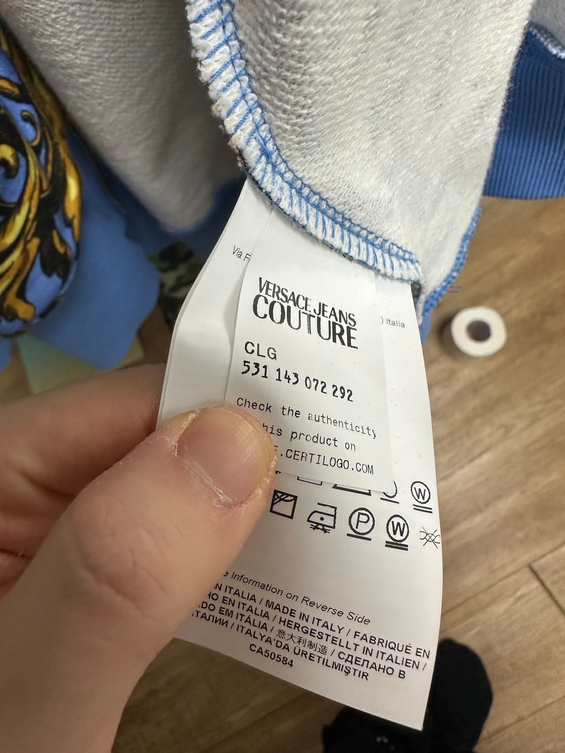 급처) 베르사체 진스 블루 바로크 후드집업 100 정품 상품이미지5
