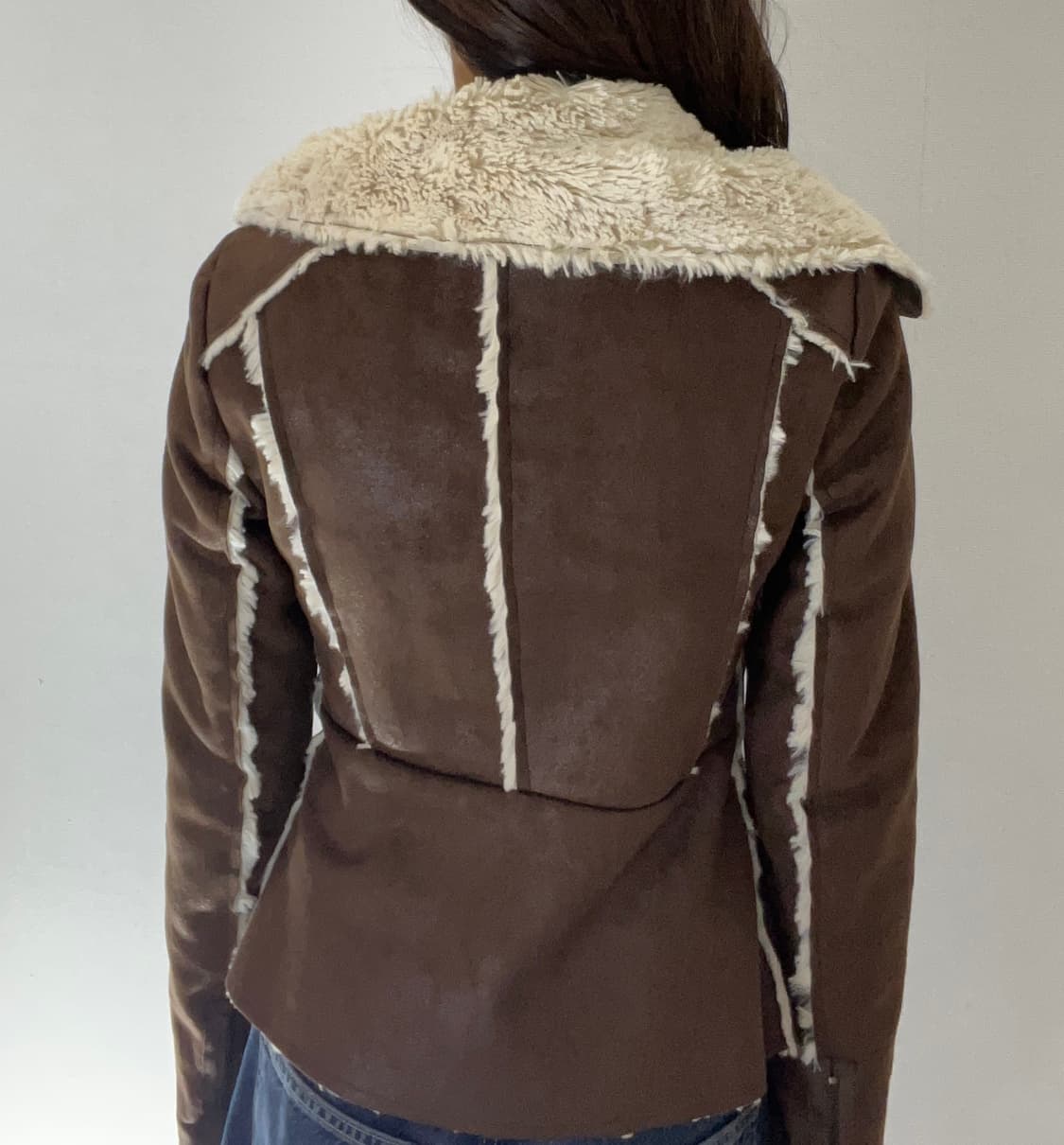 브라운 무스탕 자켓 상품이미지4