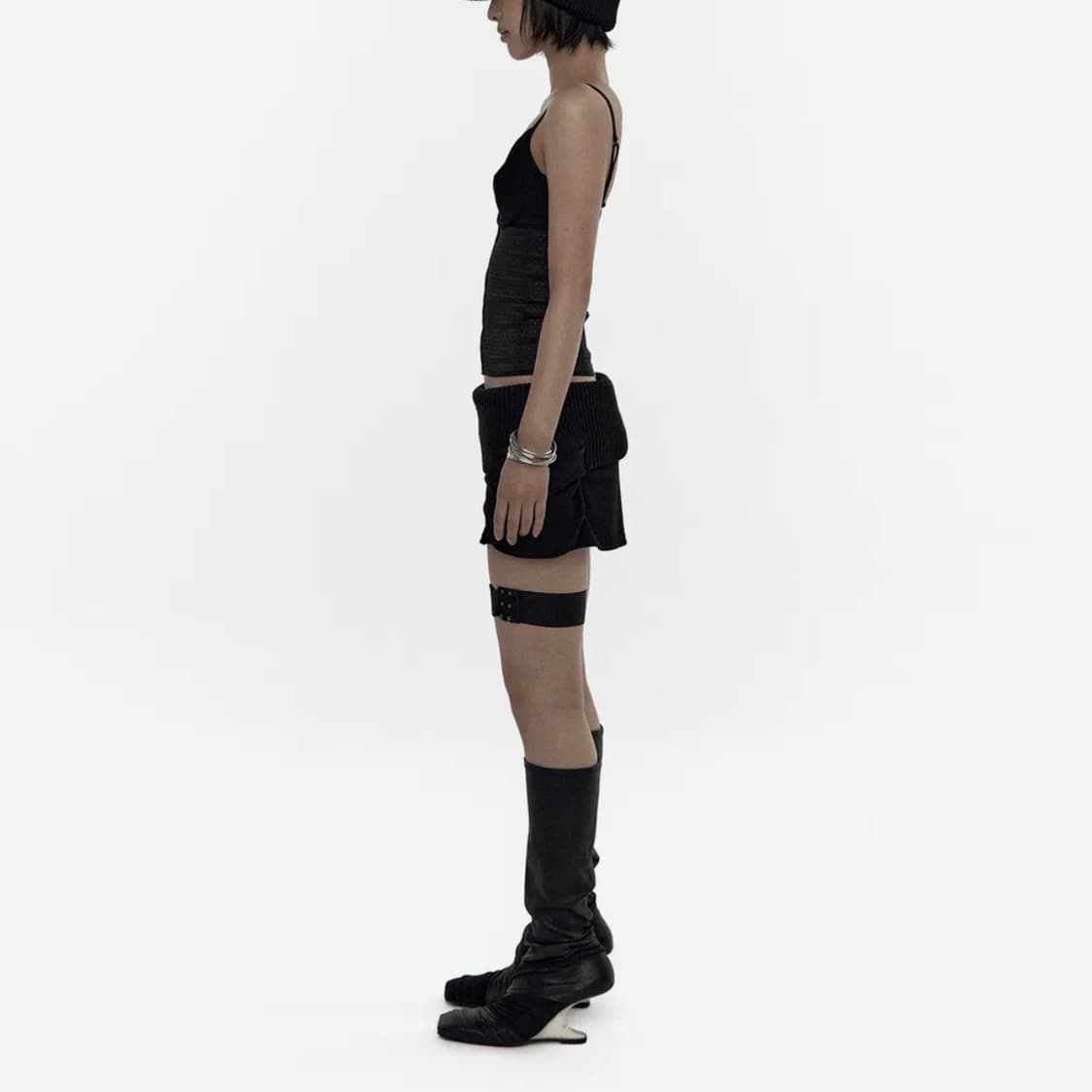 kashiko 카시코 니트 마이크로 스커트 블랙 상품이미지3