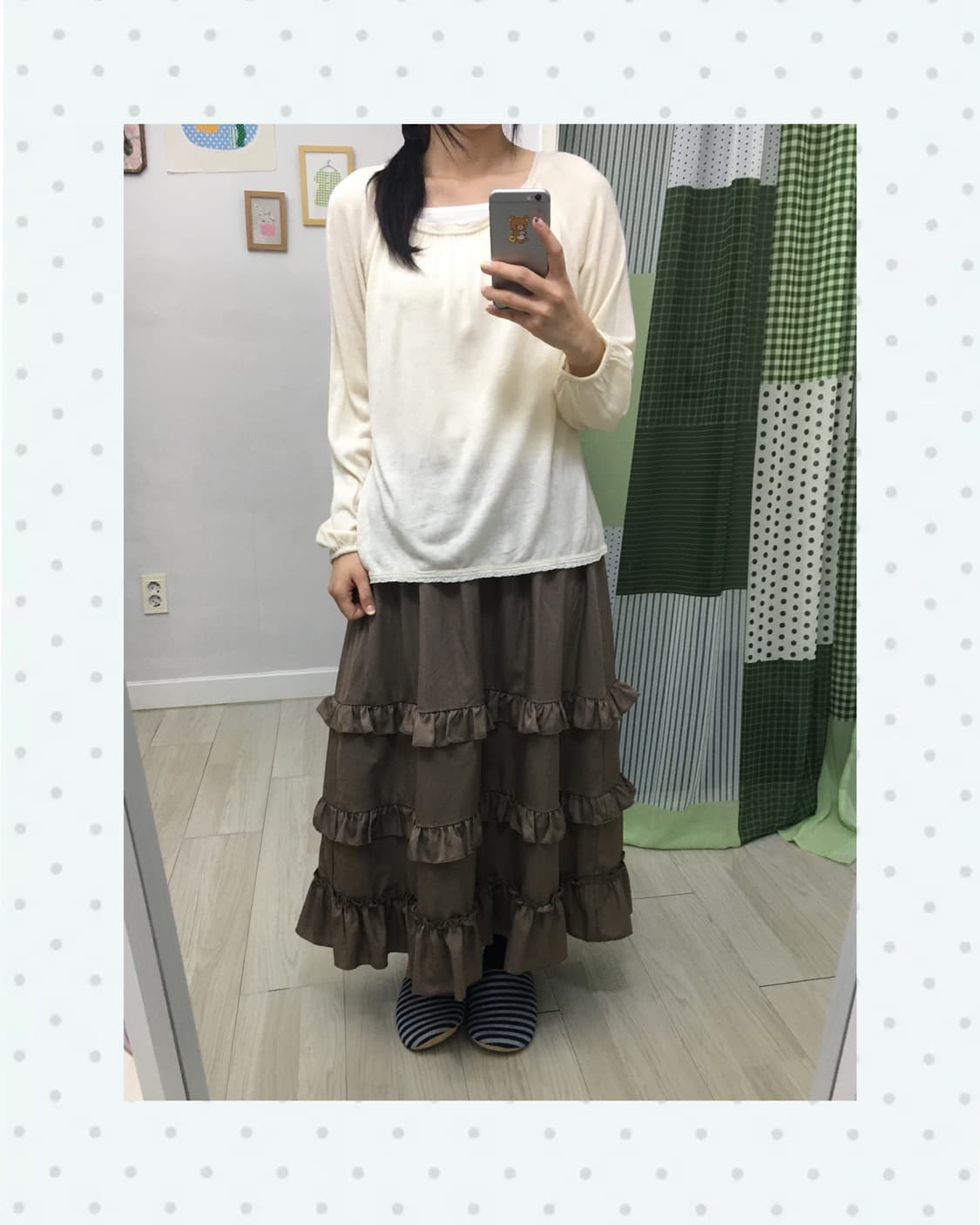 아이보리 레이스 니트 티셔츠 상품이미지1